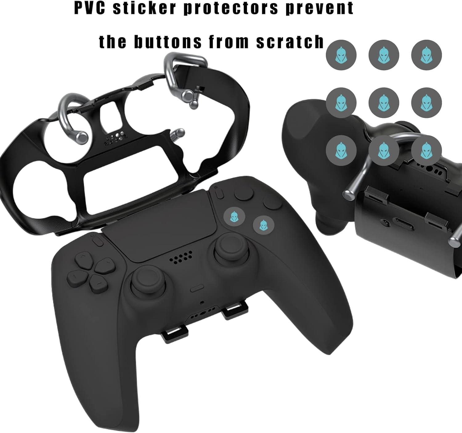 Leverback V2 PS5 Paddles, Adattatore Espansione Tasti per Controller PS5 | Vestibilità Con Tappo per Joystick (Nero)