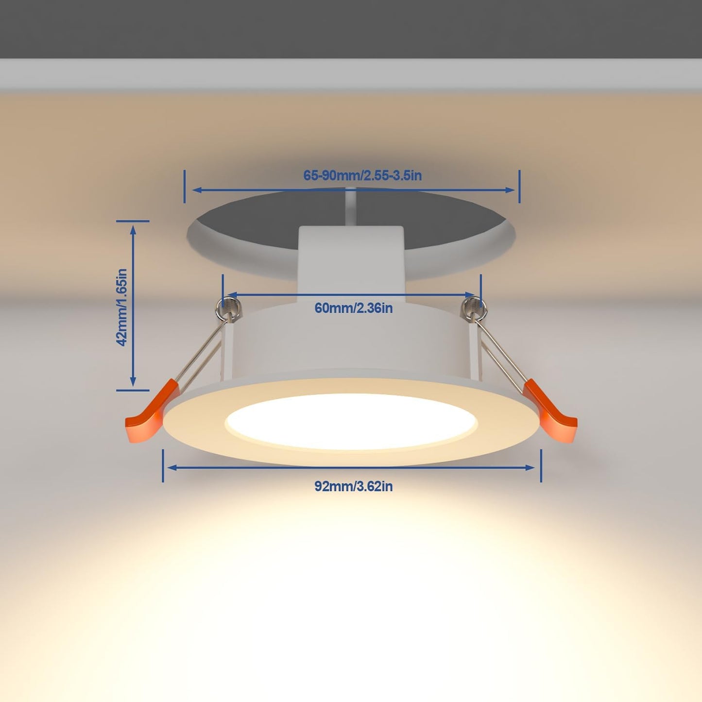 Faretti LED Da Incasso 8W IP44 Lampade Da Incasso Bagno 3 Inch Faretti Da Soffitto, Bluetooth APP Controllo Bianco Caldo Bianco Neutro Bianco Freddo per Bagno Cucina Soggiorno 8 Pack