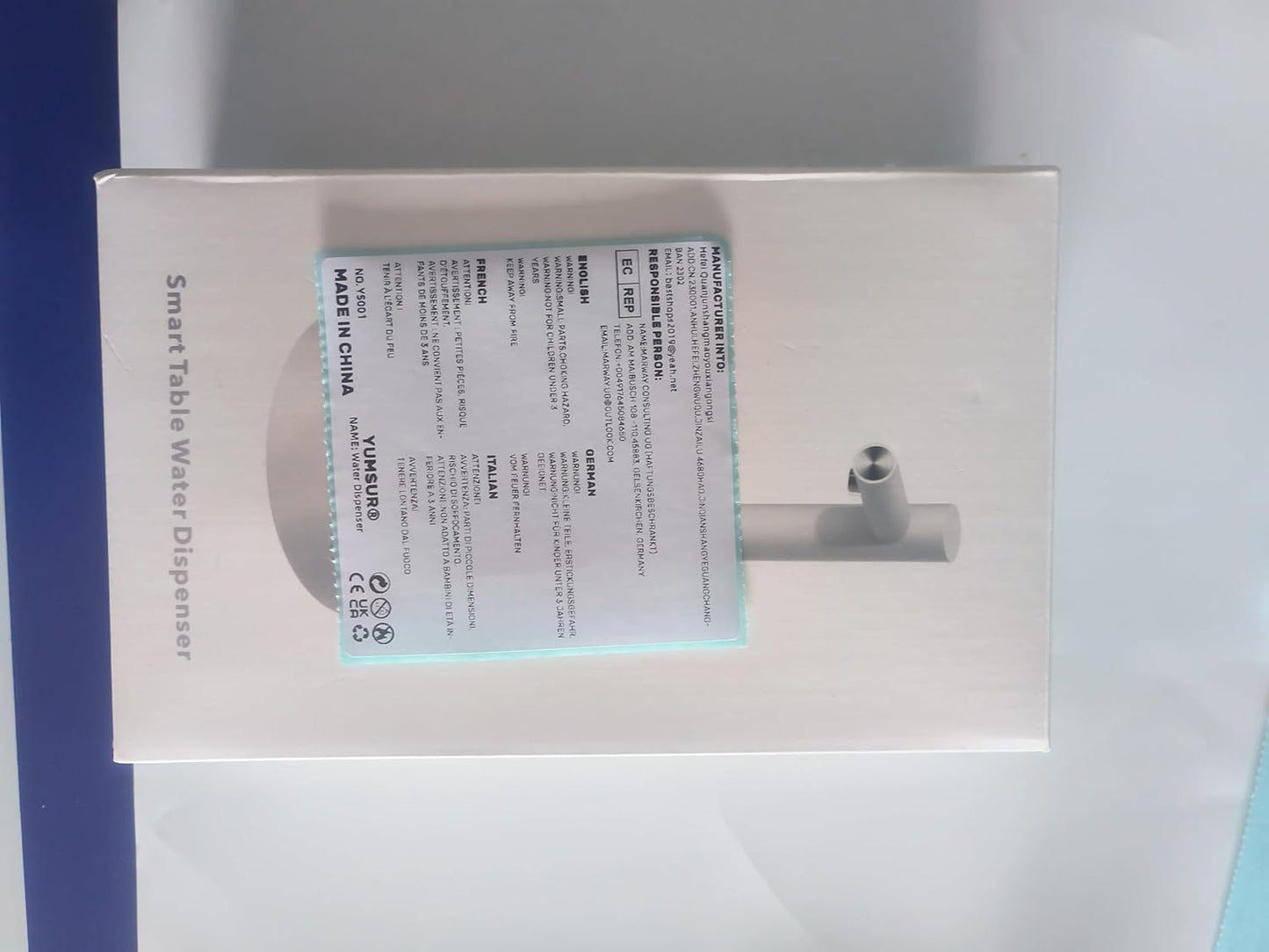 Erogatore Elettrico Da Tavolo Di Bottiglie D'Acqua,Pompa per Acqua Potabile Portatile Dell'Erogatore Automatico D'Acqua Usb,Pompa per Bottiglie D'Acqua Da Tavolo (Blu)