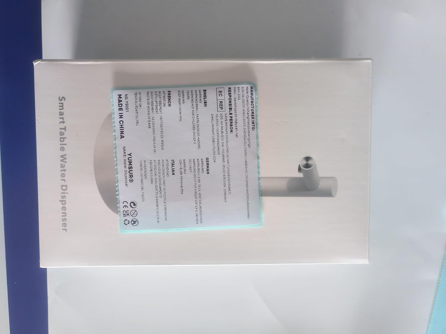 Erogatore Elettrico Da Tavolo Di Bottiglie D'Acqua,Pompa per Acqua Potabile Portatile Dell'Erogatore Automatico D'Acqua Usb,Pompa per Bottiglie D'Acqua Da Tavolo (Blu)