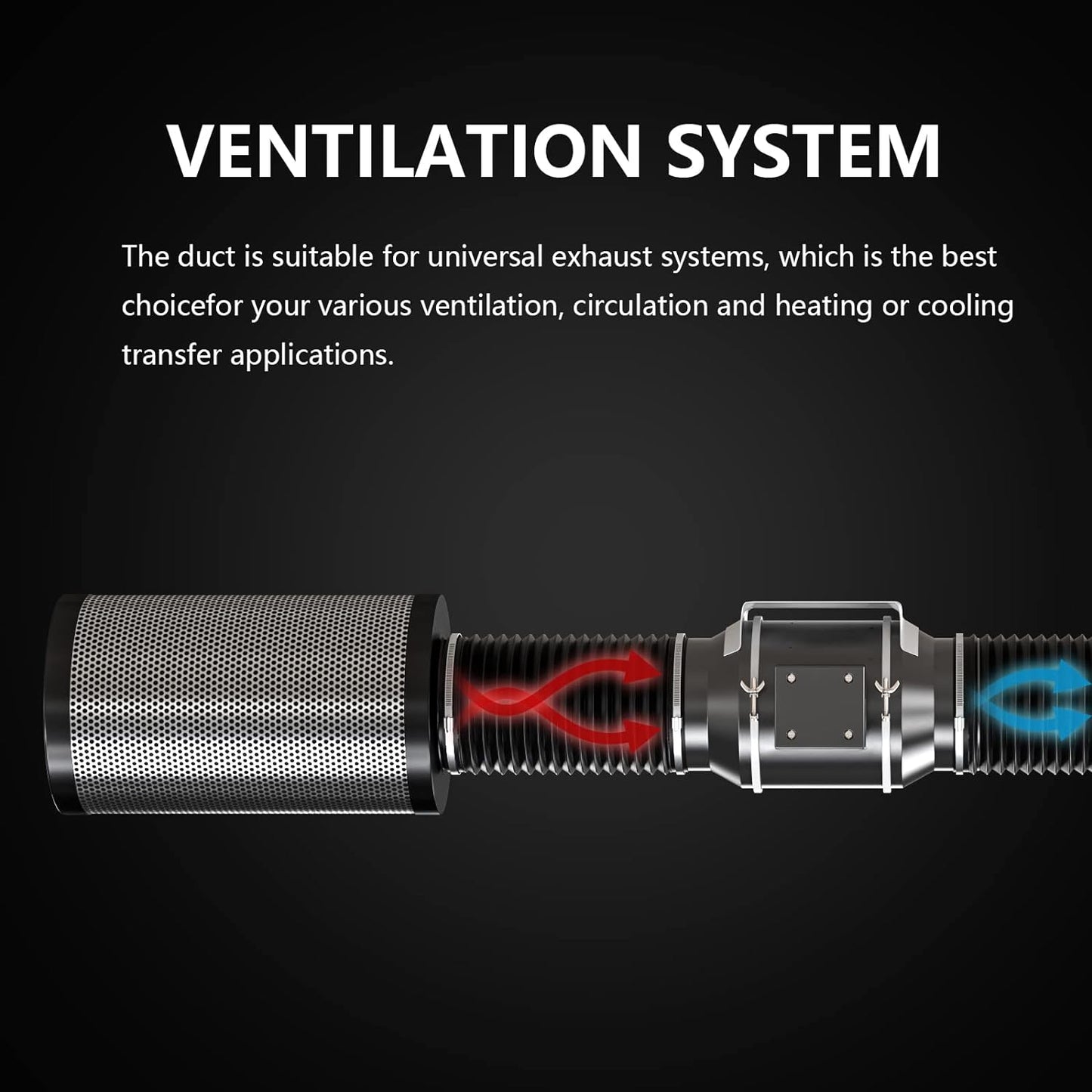 150Mm Condotti Tubo Di Ventilazione Flessibile in Alluminio PVC per Aerazione Domestica, Hydroponics(3 Metri)