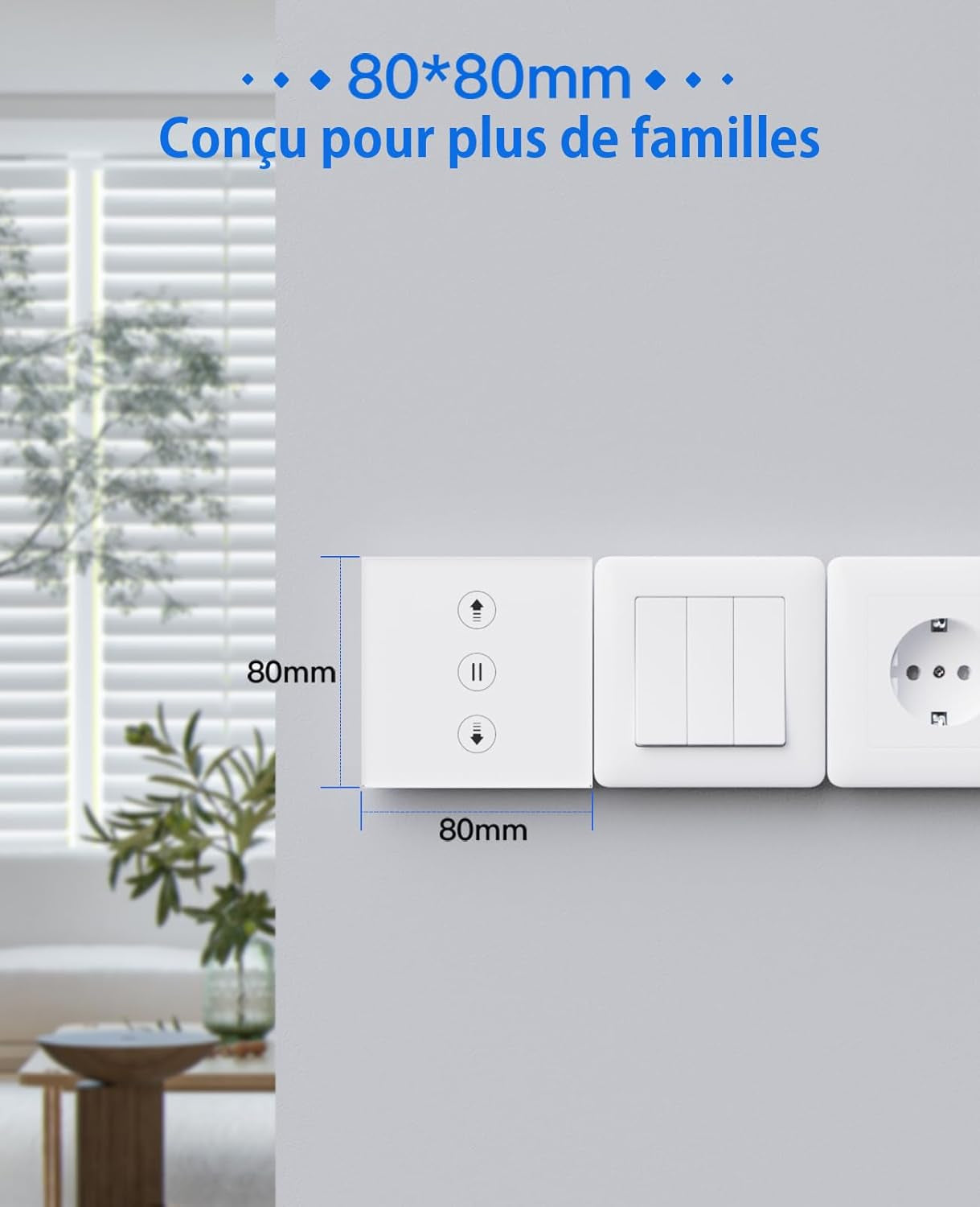 Interruttore per Tapparelle Wlan Con Funzione Percentuale, Timer Intelligente per Tapparelle, Compatibile Con Alexa/Google Home/Smart Life, Controllo Tapparelle Richiede Conduttori Zero