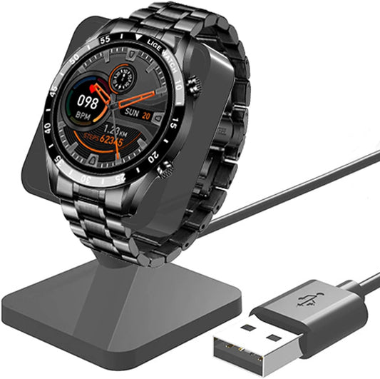 Caricatore Compatibile Con LIGE I9M Smartwatch, Cavo Di Ricarica USB in Alluminio, Ricarica Rapida per Smartwatch LIGE I9M (Nero)