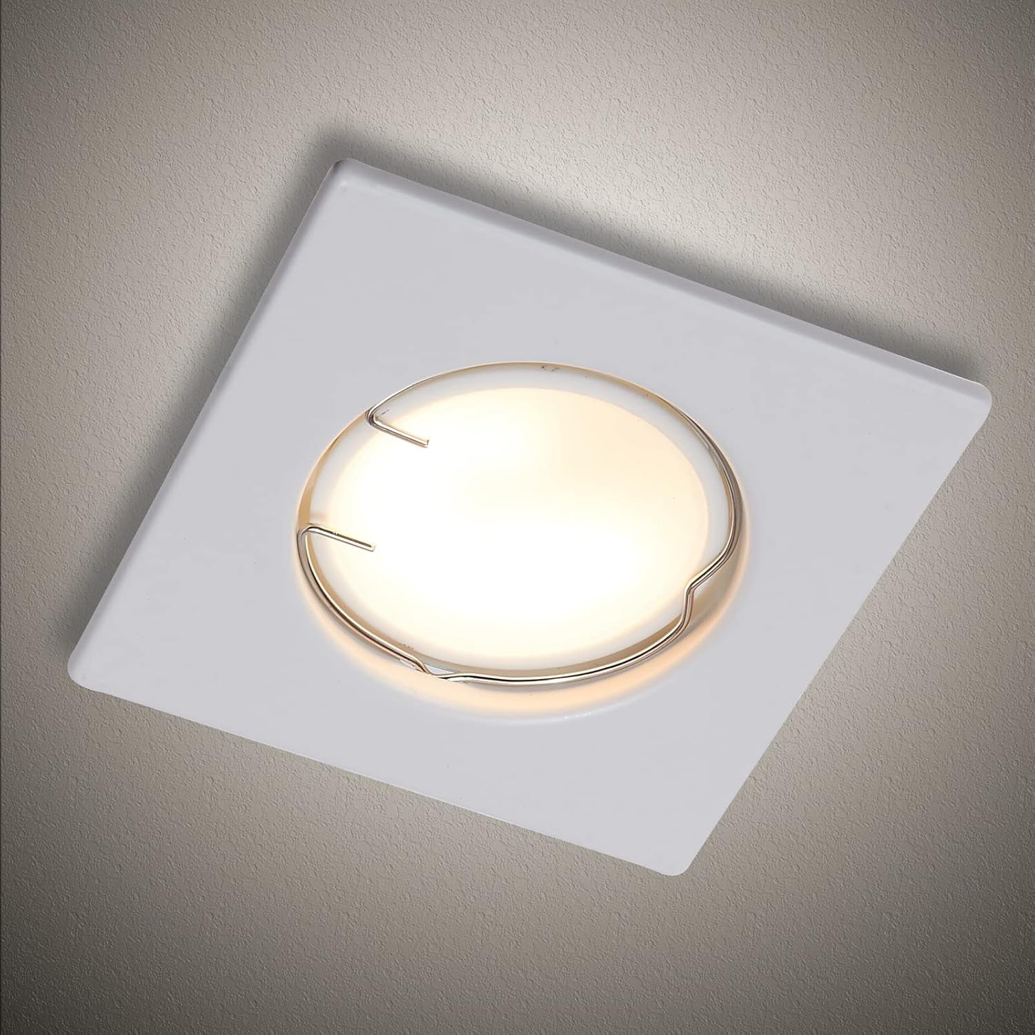 Set di 3 faretti da incasso a LED con modulo GU10, faretto da incasso a soffitto da 3 W, quadrato, dimmerabile, 230 V, foro 55 mm, bianco caldo (bianco)