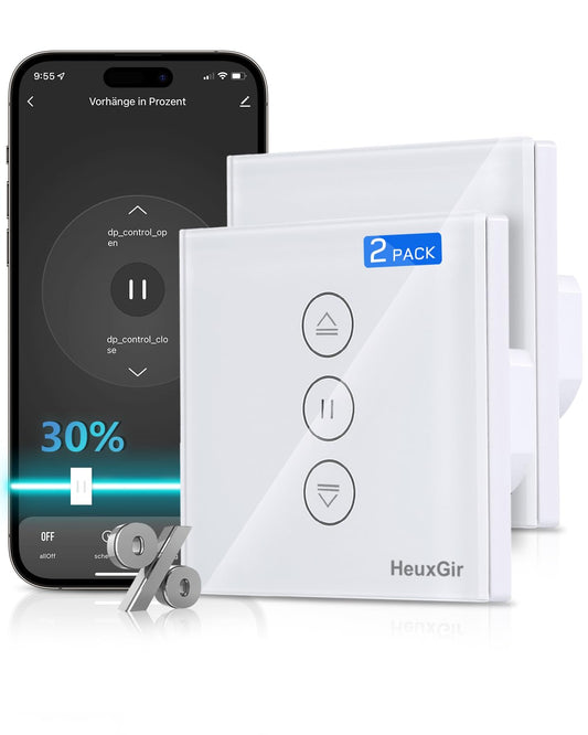Interruttore per Tapparelle Wlan per Cento, Alexa WLAN, Interruttore per Tapparelle Con App Controllabile E Funzione Timer, Interruttore a LED Intelligente Compatibile Con Echo Alexa/Google
