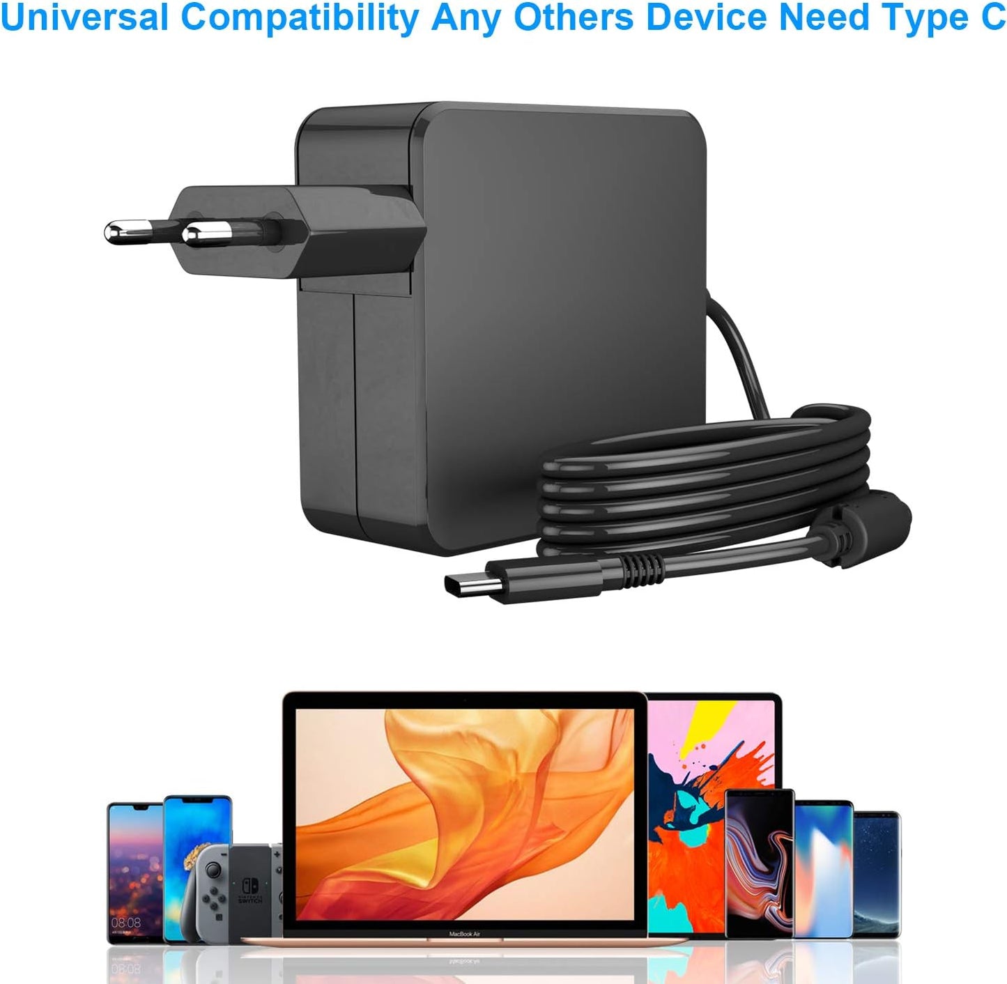 87W 90W USB C Adattatore Di Alimentazione, Caricabatterie Da Parete PD Con Alimentazione Di Tipo C 87W 90W per Macbook Pro Air 2018, HP, Dell, Lenovo E Qualsiasi Laptop