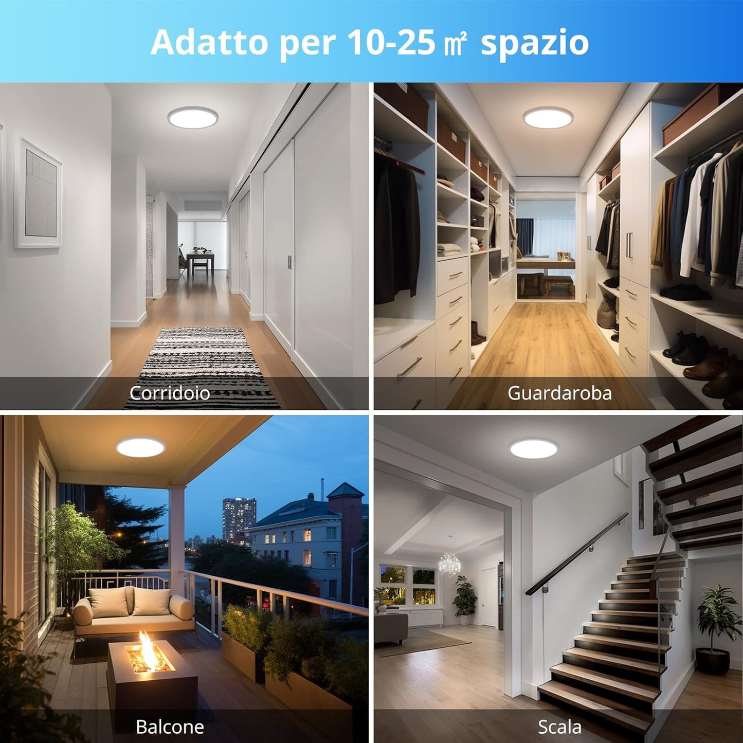 Plafoniera LED Soffitto Con Sensore Di Movimento Radar, 28W 2800LM Rotonda Plafoniere Con Sensore Crepuscolare, 3000K/4000K/6000K Ø30CM Lampada Da Soffitto Moderna per Corridoi Scale Garage