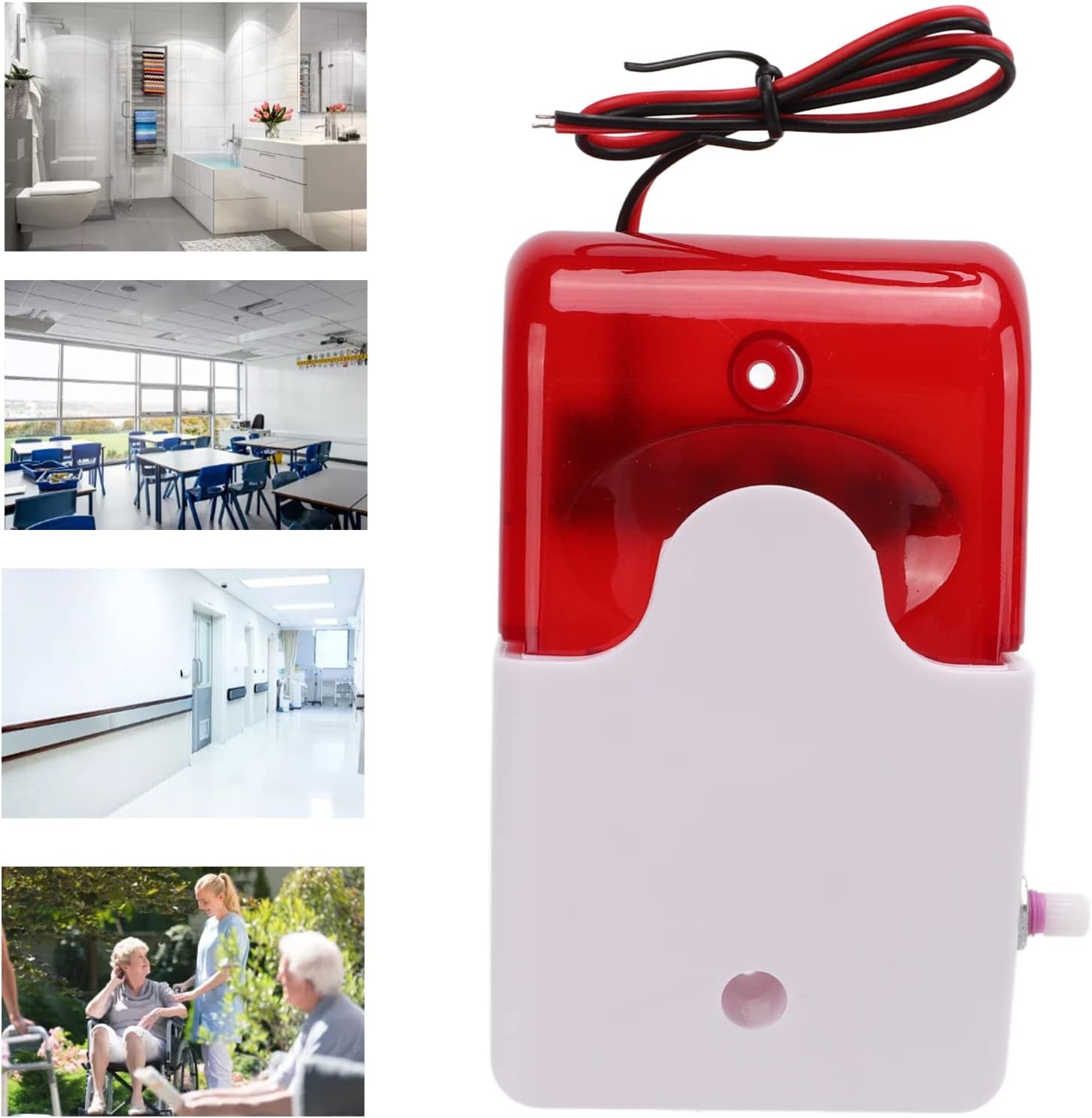 Allarme Luce Sonora Luce Lampeggiante 110Db Corno Di Allarme Regolabile Ad Alta Decibel Luoghi Pubblici Allarme Di Sicurezza per L'Evacuazione Di Emergenza(220V)