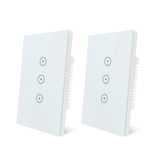 Interruttore Della Luce Intelligente Wifi, Controllo Vocale Funziona Con Alexa E Google Home, Timer E Condivisione Dispositivo, È Necessario Il Filo Di Neutro, Bianco 3 Way(2Pcs)