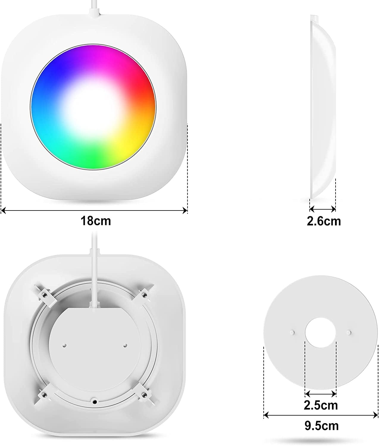 10 W - Illuminazione a LED Senza Fili, 12 V Luci per Piscina Sommergibile Con Controllo APP, Dimmerabile, IP68, Impermeabile, Lampada Magnetica Con 8 M Cavo per Piscina Fuori Terra