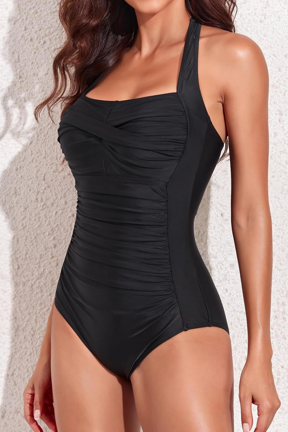 Smismivo Costume da bagno con controllo della pancia Costume da bagno intero modesto Costume da bagno halter da donna Costume da bagno vintage