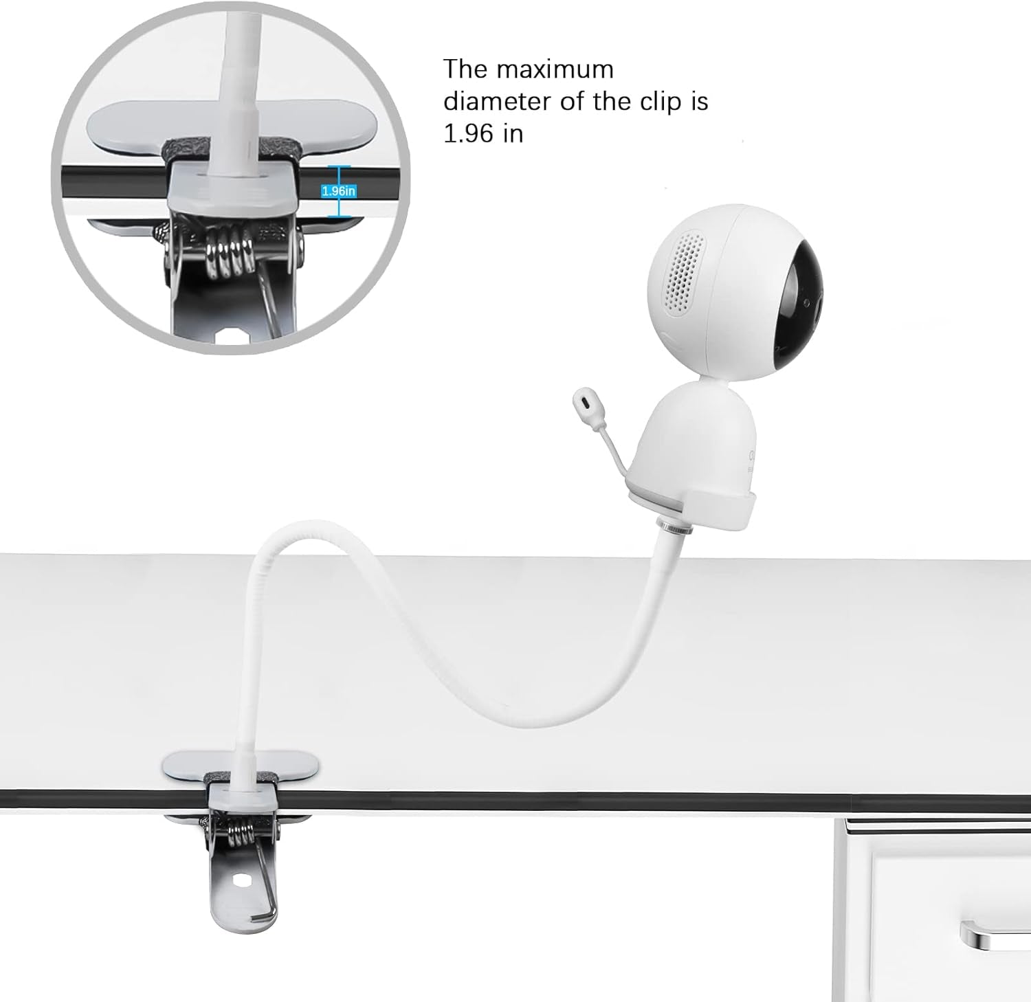 Versatile Supporto Flessibile a Morsetto a Torsione Con Connettore a Vite Da 1/4 Dock Compatibile Con Eufy Security 720P Video Baby Monitor