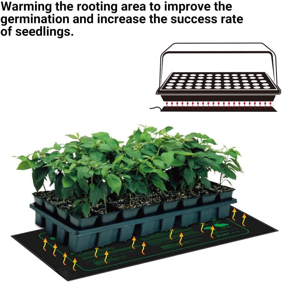 21W Tappetino Termico per Serra Interni Tappetino Riscaldante Germinazione Giardinaggio Piantina Riscaldamento Pad Rettile Anfibio Pet Riscaldatore