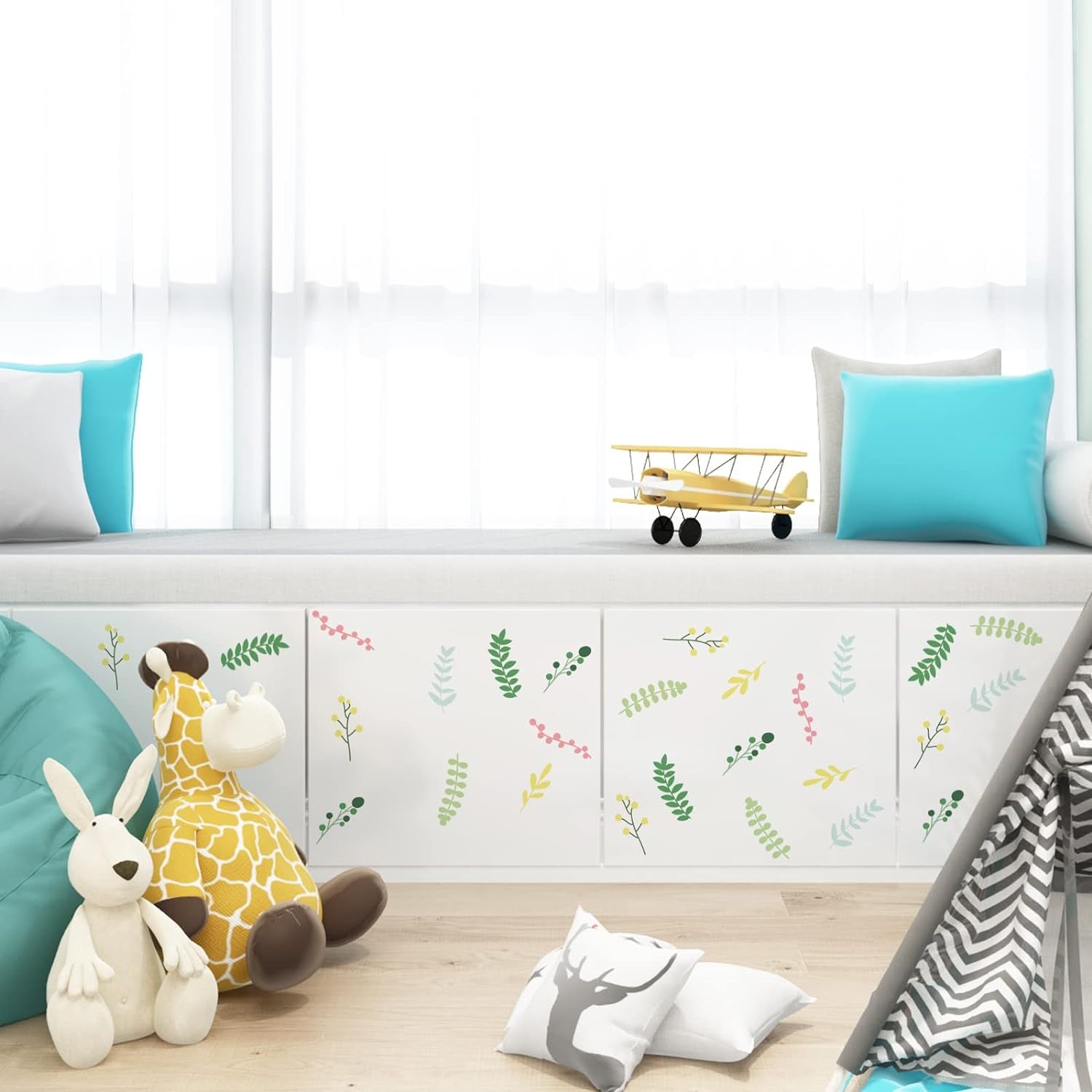 7 Stile Foglie Di Piante Adesivo Da Parete Foglia Di Canfora Ruyi Foglie Di Albero Adesivi Murali Olmo Foglia Di Quercia Adesivo Da Parete per Camera Da Letto Decorazioni per La Casa