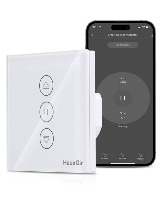 Interruttore per Tapparelle a Incasso, Compatibile Con Alexa Echo E Google Home, Pannello Touch, Interruttore per Tapparelle Wlan Smart Life, Cavo Zero Richiesto (1 Pezzo)