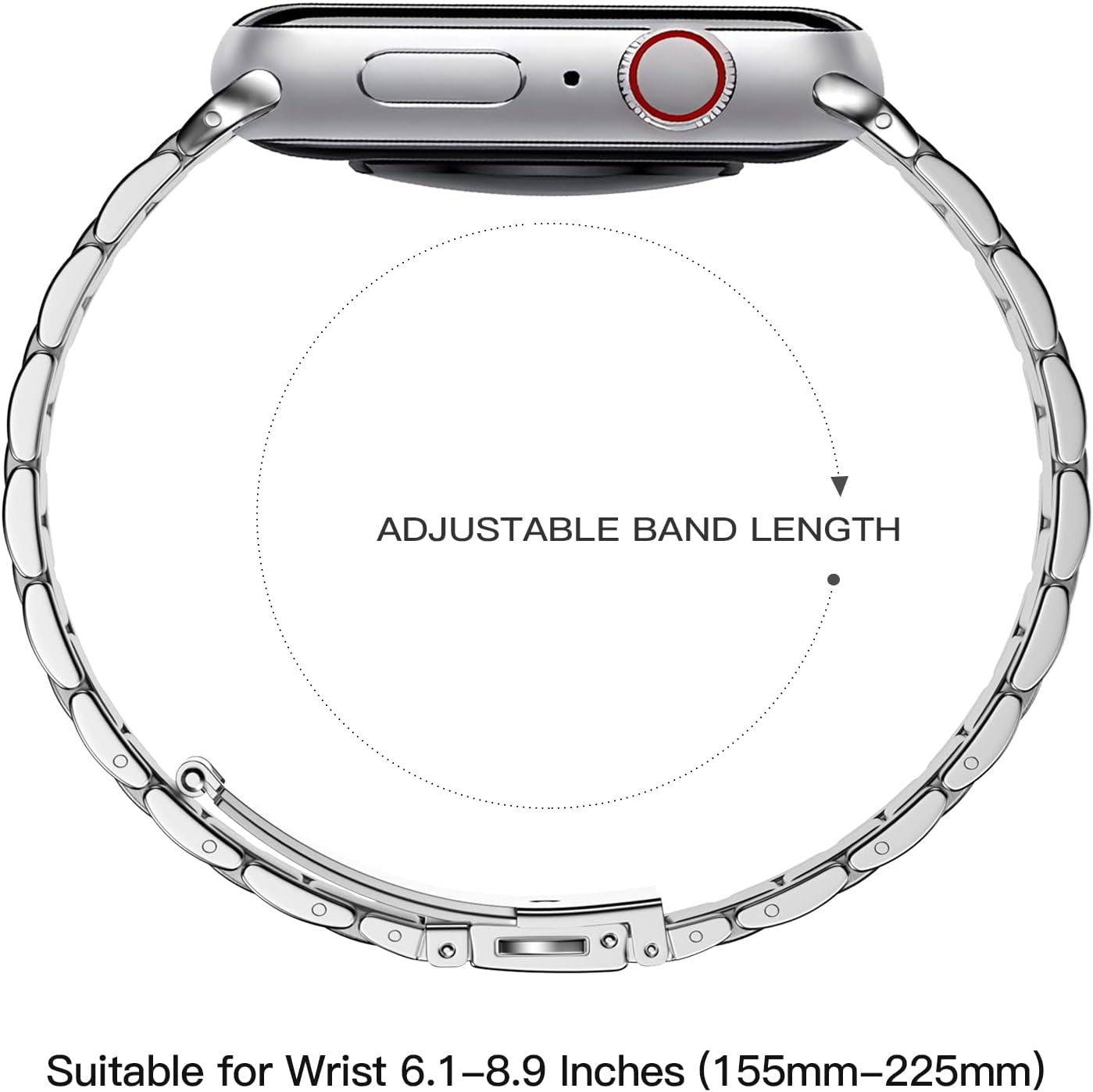 Cinturino in Metallo Compatibile Con Cinturino Apple Watch 49Mm 45Mm 44Mm 42Mm 41Mm 40Mm 38Mm, Cinturini Di Ricambio in Acciaio Inossidabile per Iwatch Series 8 7 6 5 4 3 2 1 Ultra SE