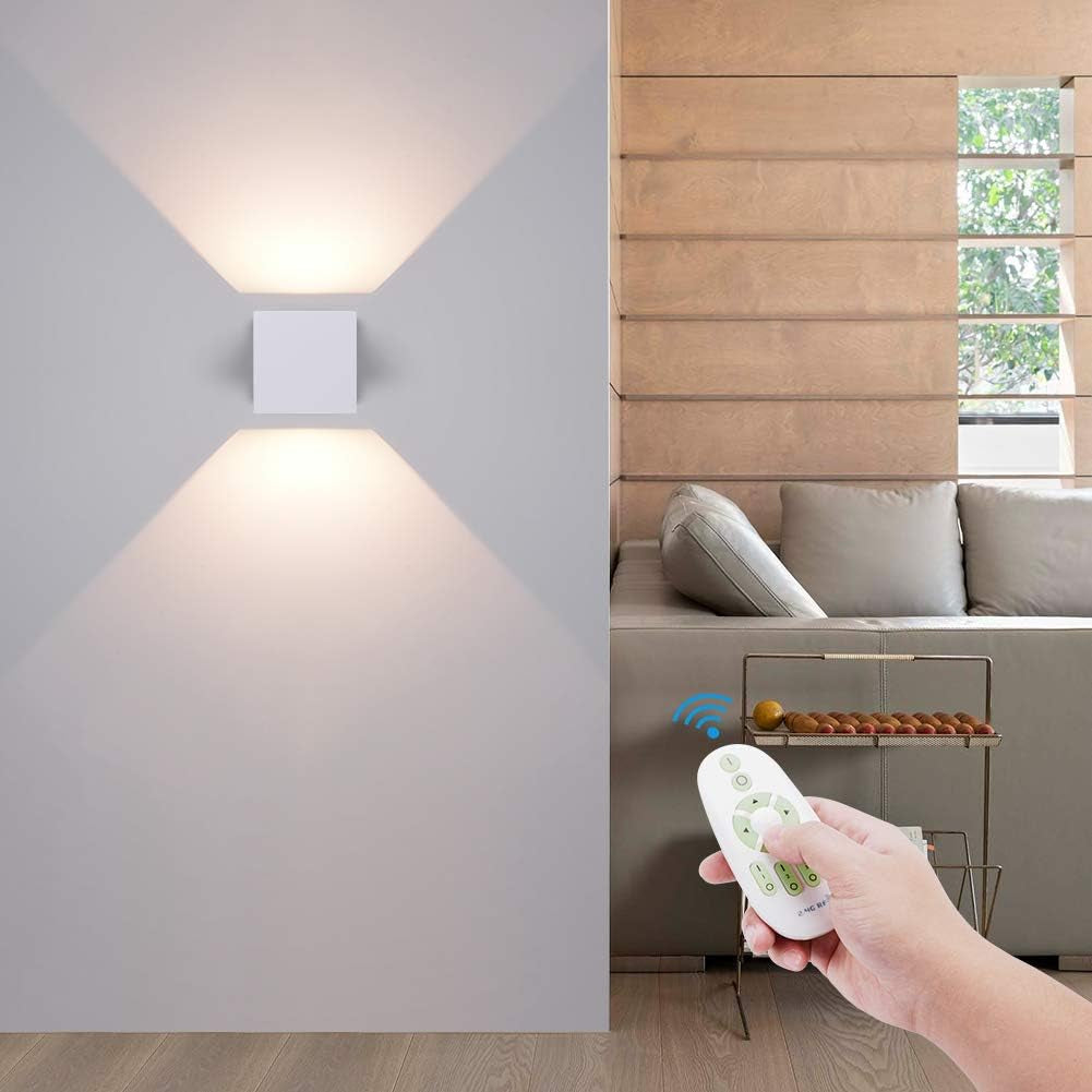 Lampada Da Parete a LED Da 12 W, per Interni, Con Telecomando, Dimmerabile E Regolabile, Luce Bianca Calda, Luce Bianca Fredda, Angolo Di Irradiazione Regolabile, per Soggiorno, Camera Da Letto, Scale