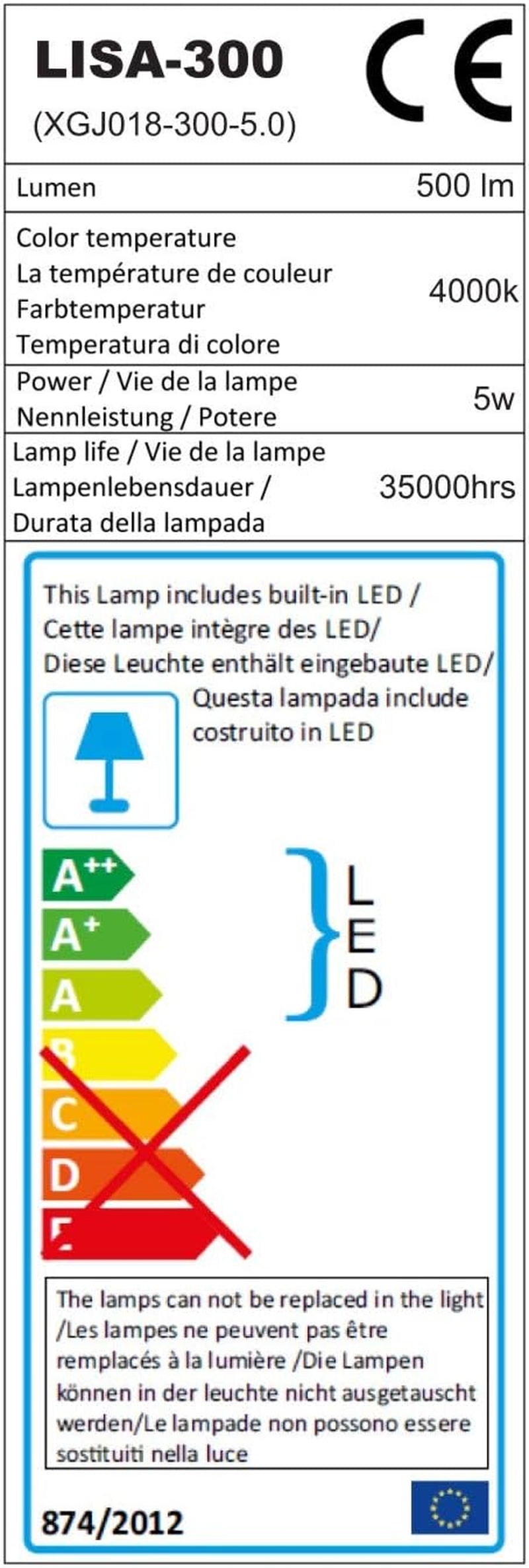 LED Lampada Da Specchio 5W,Luce Specchio Bagno Bianco Neutro 4000K,Specchio Armadio Lampada Da Bagno,Luce per Trucco,Lunghezza 30Cm,230 V Ip44,500Lm