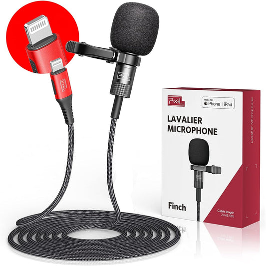 Mfi Lavalier - Microfono per Iphone/Ipad, Registrazione Omnidirezionale E Qualità Audio Hi-Fi, Con Cavo Da 2 M, per Youtube Vlog, Registrazione Video E Podcast