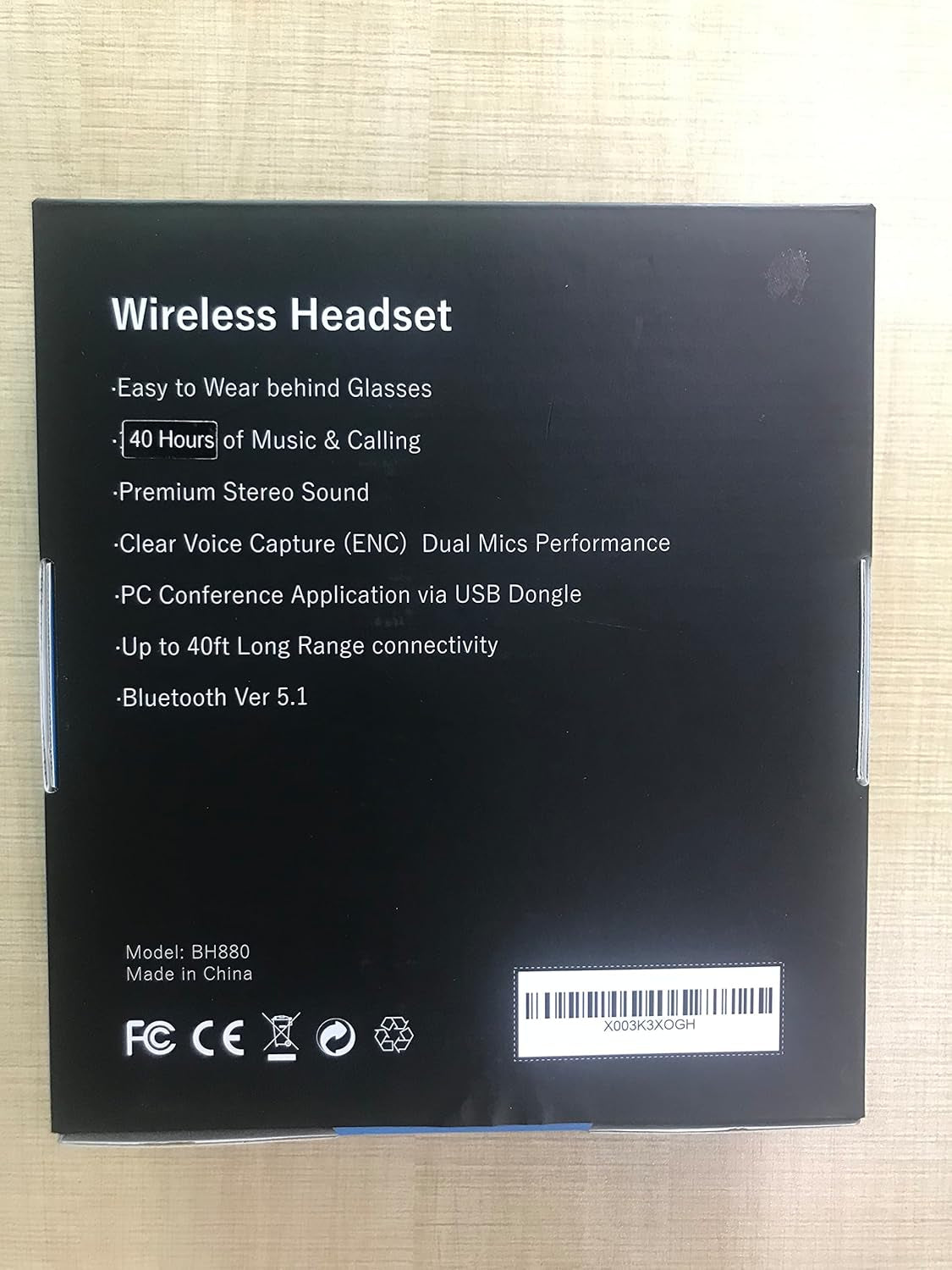 Cuffie Con Microfono Senza Filo per PC E USB Dongle, Cuffie PC Senza Fili Con 45 Ore Di Riproduzione, Mic Mute, per Call Center, Skype Zoom, Etc