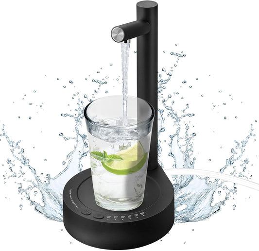 Dispenser Di Acqua Intelligente Automatico Universale, Pompa per Acqua Potabile Elettrica Portatile, Dispenser Automatico Di Acqua Potabile Ricaricabile USB, for Casa, Ufficio, Esterno (Nero)