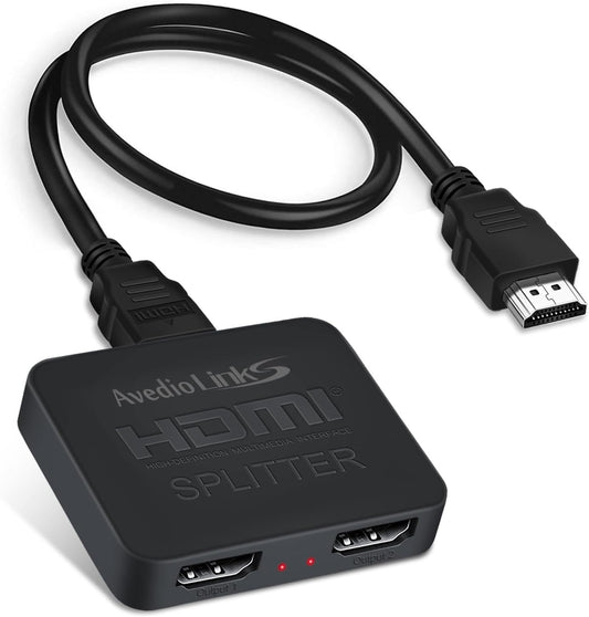 Splitter HDMI 4K a 60 Hz, Sdoppiatore HDMI 1 Ingresso 2 Out Con Cavo HDMI Da 1,9 M, Splitter Hdmi2.0B per Doppio Monitor 【Solo Schermi Duplicati/Mirroring, Non Estendibile】Supporta 1080P HDCP2.2, RGB