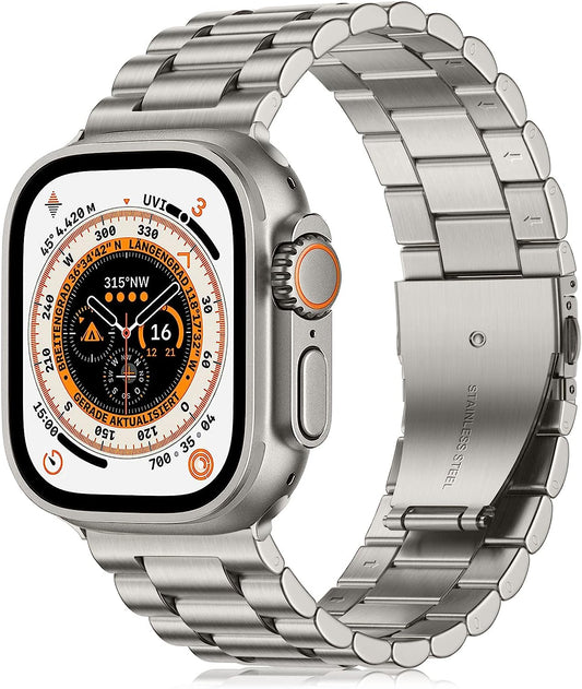 Cinturino in Metallo Compatibile Con Cinturino Apple Watch 49Mm 45Mm 44Mm 42Mm 41Mm 40Mm 38Mm, Cinturini Di Ricambio in Acciaio Inossidabile per Iwatch Series 8 7 6 5 4 3 2 1 Ultra SE