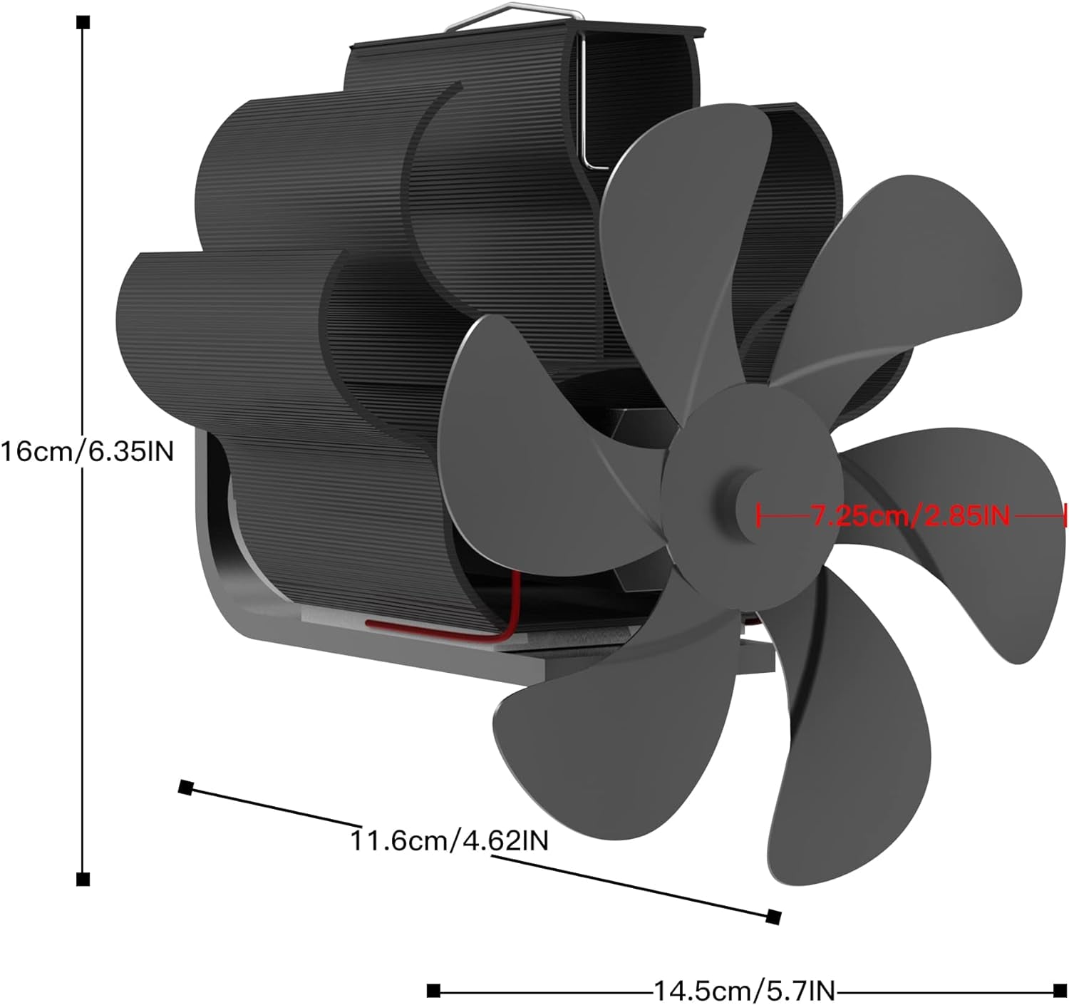 Ventola per Stufa Magnetico, Ventilatore Della Stufa Da Tubo, Silenzioso Ventola per Stufa a Legna, Senza Elettricità Alimentato Calore Ventola, Stufa Ventilatore per Bruciatori a Legno/Camino