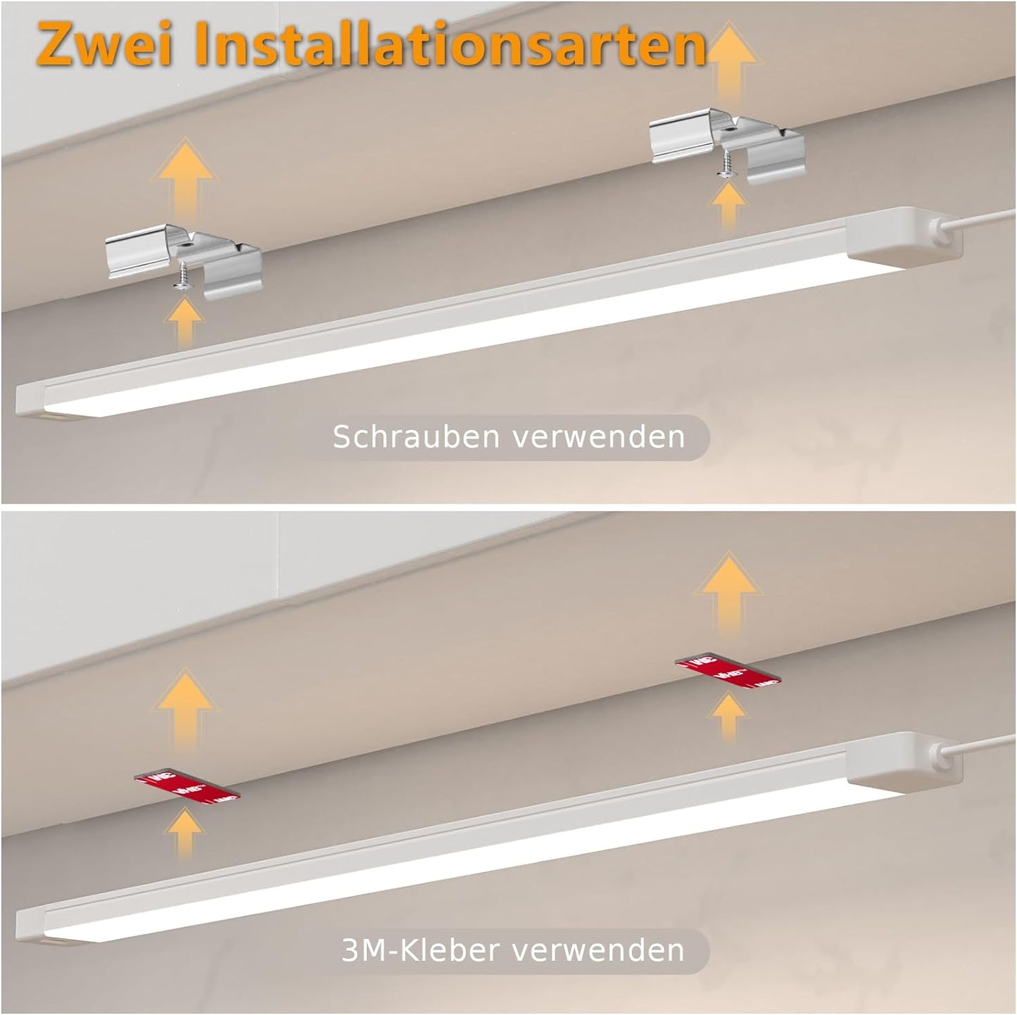 SIBI LIGHTING Luce LED sottopensile dimmerabile, 41 cm 5 modalità colore Striscia luminosa con sensore senza contatto, Luce LED sottopensile da cucina Illuminazione sottopensile per cucine, armadi, banchi da lavoro, confezione da 2