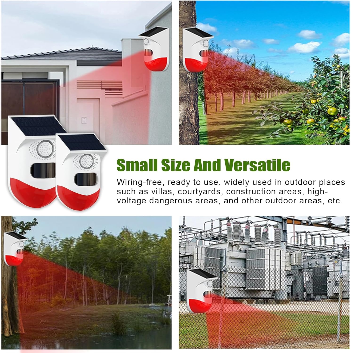Allarme Antifurto per Campanello Solare, Campanello Esterno Impermeabile  PIR Con Telecomando, Allarme Di Sicurezza per Visitatori a 4 Modalità, Adatto per La Vostra Villa E Agriturismo