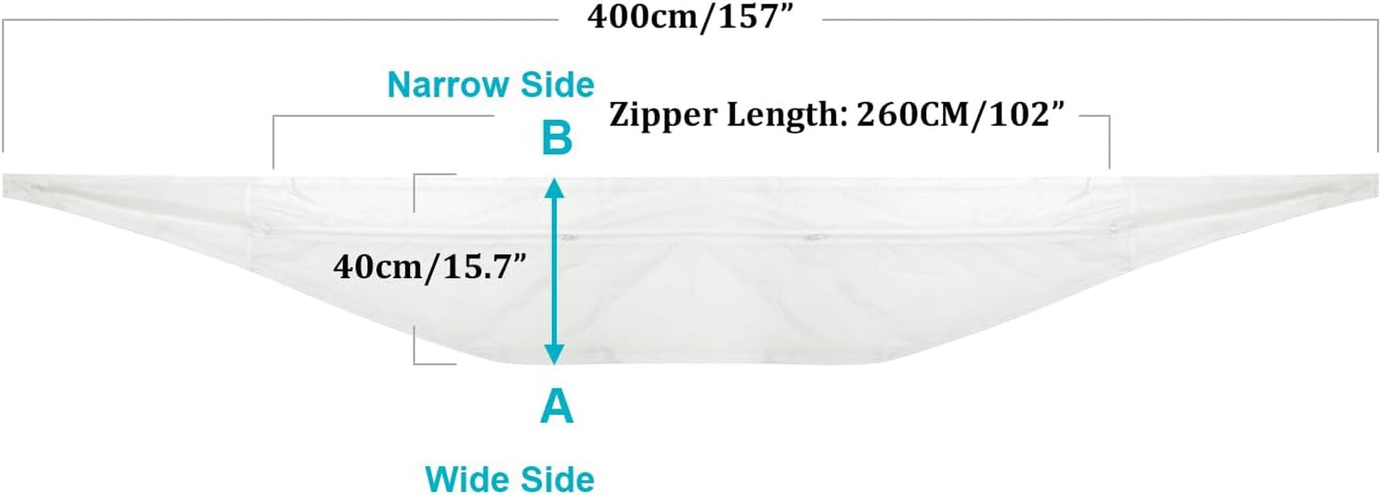 400CM Guarnizione Universale per Finestre per Condizionatore Portatile, Asciugatrice – per Tutti Climatizzatori Mobili, Facile Da Montare – Con Zip, Chiusura a Strappo