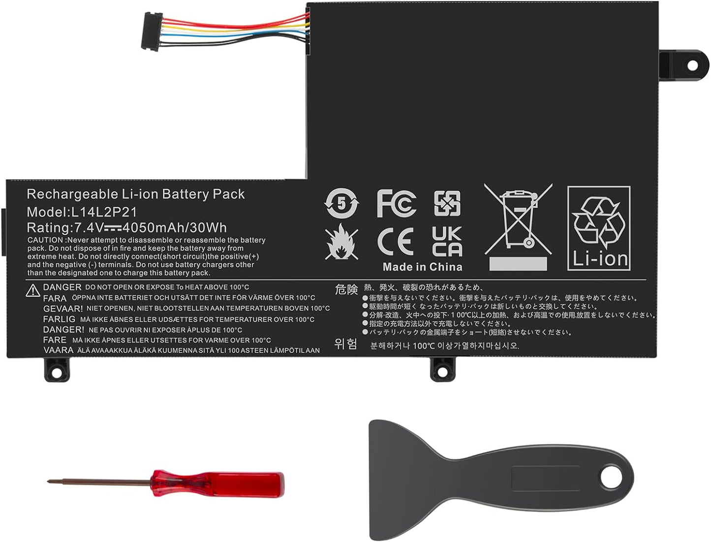 L14L2P21 Batteria Compatibile Con Lenovo Flex 3 Flex 4 1470 1480 1570 1580 Series Edge 21580 S4135 S4170 S4175 Series Notebook, Ricambio per L14M3P21 L14L3P21 L1 L14 M2P21 L14L2P21 (7,4 V