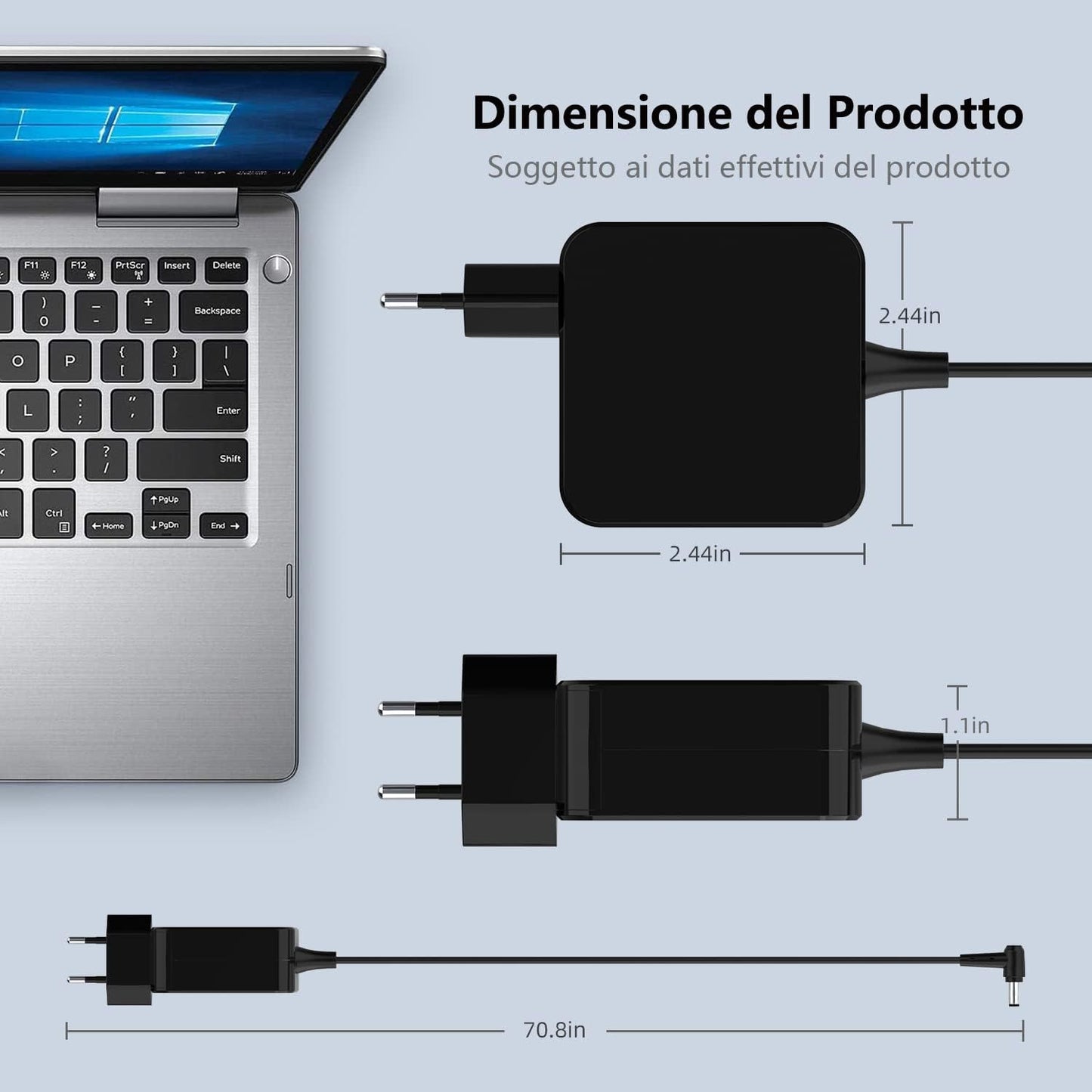 45W Caricatore ASUS PC Portatile 19V 2.37A Alimentatore per Asus 14 15 S14 S15 X540S X540LA X541N X553M X556U TP301UA Zenbook UX310 UX330 UX305 UX430U AD2066020 Notebook Caricabatteria 4.0 X 1.35Mm