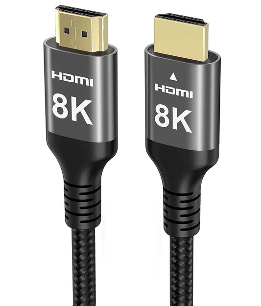 8K Cavo HDMI 15M, Nylon Intrecciato Cavo HDMI Ad Alta Velocità 4K 120Hz 8K 60Hz 10Bit Earc Dolby Atmos HDR10+ HDCP2.3 Compatibile per PC Da Gioco TV Soundbar Monitor Laptop Mac PS5 Xbox