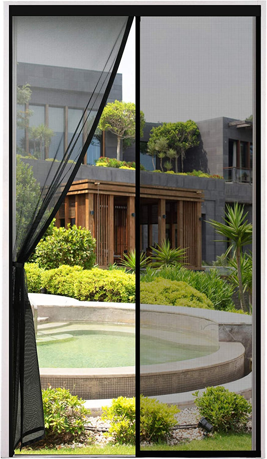 AGGIORNAMENTO Zanzariera Magnetica per Porta 140 X 240 CM - Rete Fine, Tenda Zanzariera Porta Con Totalmente Calamita, Si Chiude Da Sola per Balcone, Installazione Facile (Nero)