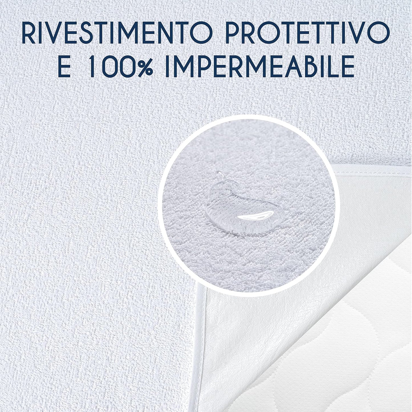 Coprimaterasso Matrimoniale 180X200Cm - OEKO TEX - 4 Angoli Elastici - Impermeabile