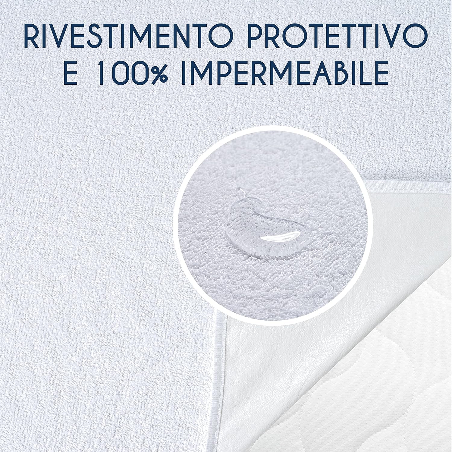 Coprimaterasso Matrimoniale 180X200Cm - OEKO TEX - 4 Angoli Elastici - Impermeabile