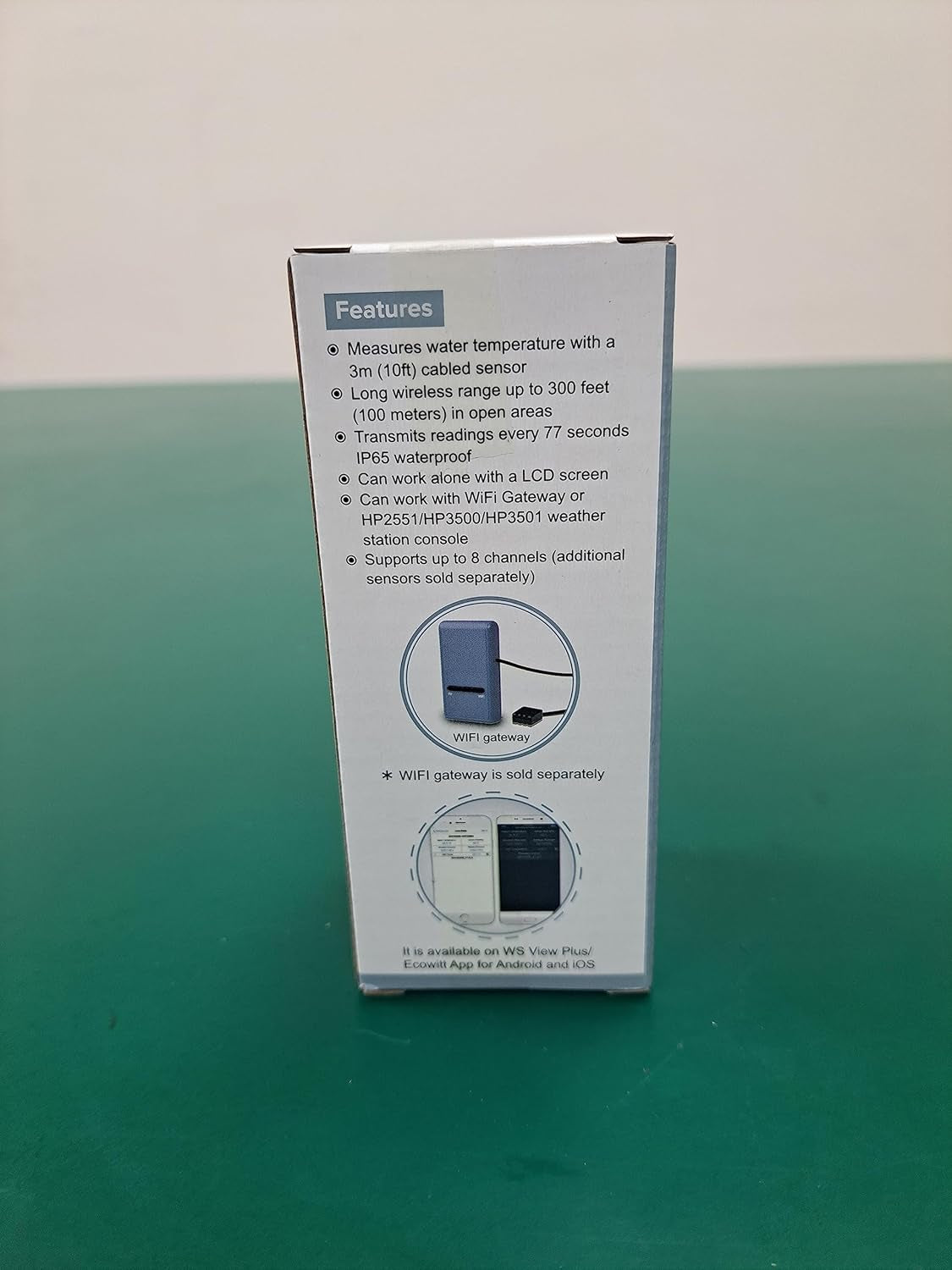 Termometro per Piscina, Sensore Di Temperatura Dell'Acqua Digitale Impermeabile Con Display LCD, Sensore Da 10 Piedi per Piscina, Vasca Idromassaggio, Spa, Acqua Del Bagno, Laghetto WN34