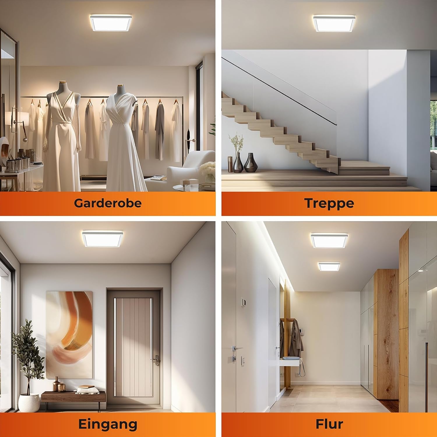 LED Plafoniera Con Rilevatore Di Movimento Radar, 24W Con Telecomando, Sensore Di Movimento a Pannello, Dimmerabile per Bagno, Corridoio, Scale, Toilette, Garage, Cantina, Balcone 30Cm