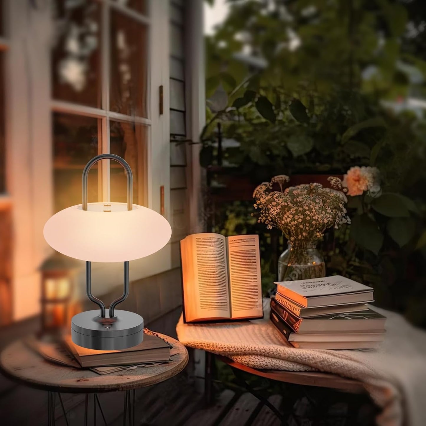 Lampada Da Tavolo a LED a Batteria, Senza Fili, Luce Calda, Dimmerabile, 8 Colori, Cambia Colore, Batteria a LED, Impermeabile, IP54, Ideale per Casa, Giardino, Balcone, Tavolo Da Pranzo