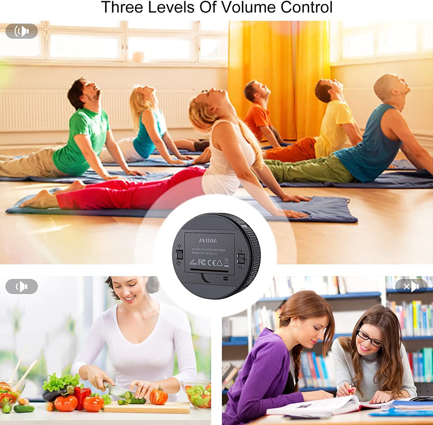 Timer Da Cucina Grande LED Magnetico Con Conto Alla Rovescia, Timer Visivo, Facile per Bambini, Anziani, Insegnanti E per La Classe, per Cucinare in Palestra, per Imparare a Suonare Il Fitness Nero