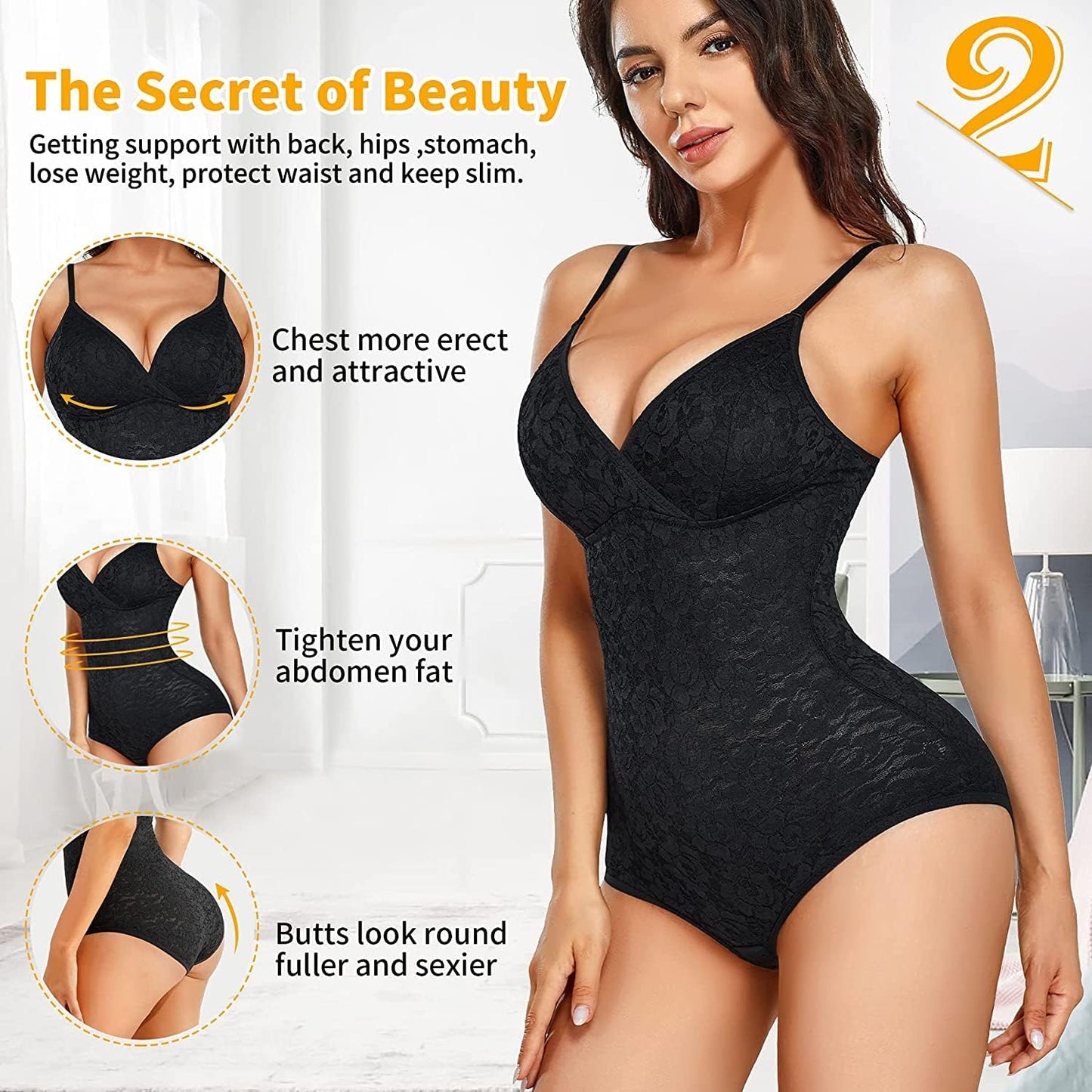 Shapewear Donna Body Contenitivo Modellante Intimo Snellente Pancera Contenitiva Dimagrante Shaper Con Scollo a V Sexy