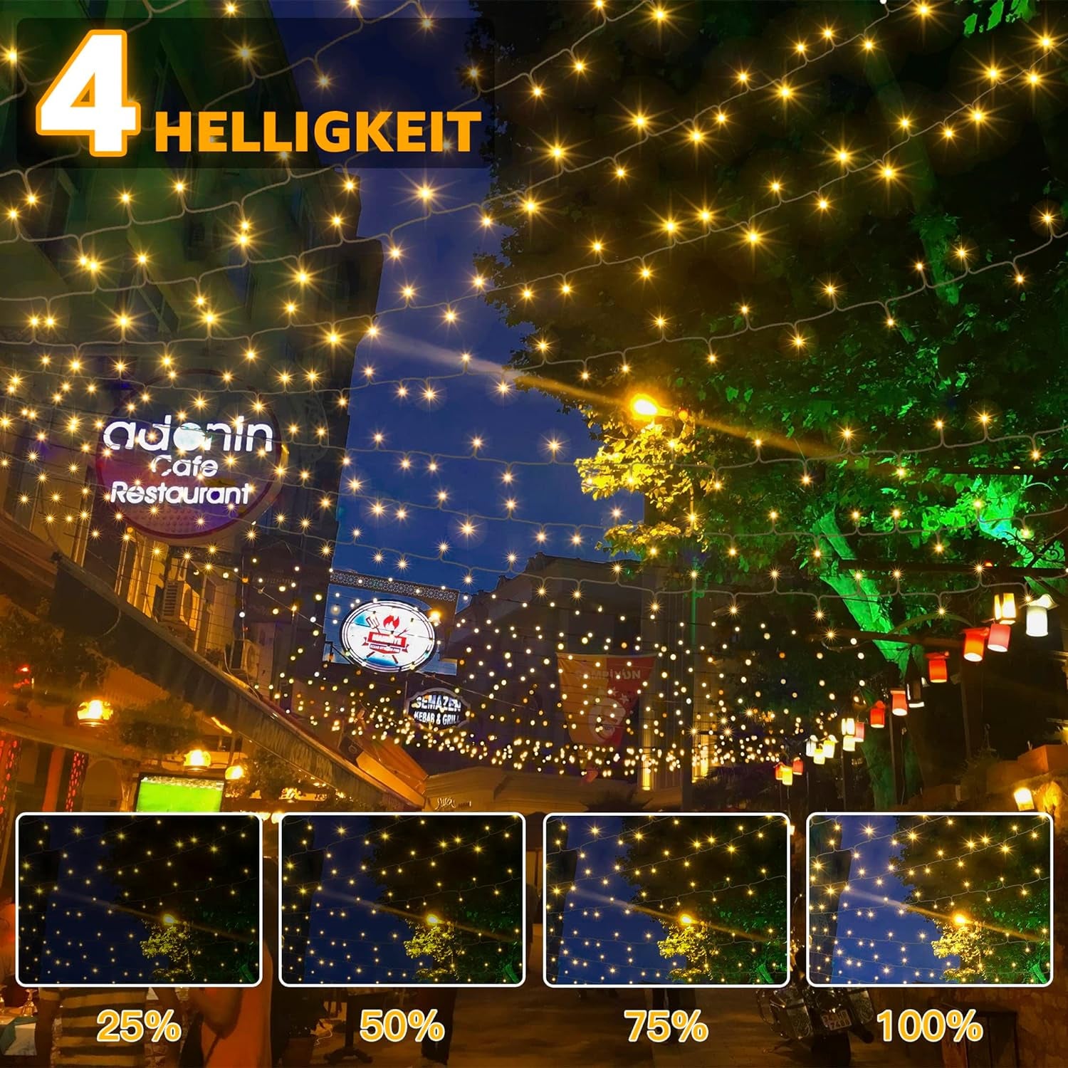 Catena Luminosa Di Natale 400 LED 40M, Luci Stringa Fata Luce Impermeabile Con 8 Modelli Di Illuminazione per Interno Ed Esterno, Feste, Matrimoni, Albero Y Giardino Decorazioni, Bianco Caldo