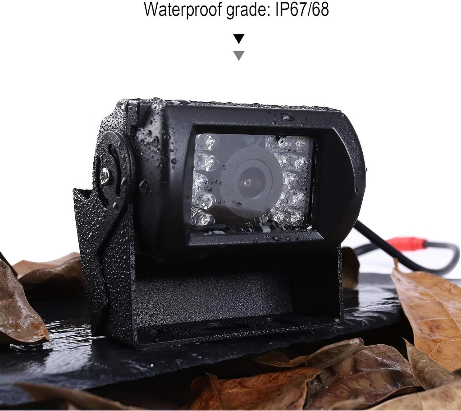 Telecamera Di Retromarcia per Auto, Telecamera Di Backup HD 9V-36V, Telecamera CCD Con Vista Frontale Impermeabile per Camion Rimorchio Autobus, Con 18 LED a Infrarossi per Visione Notturna