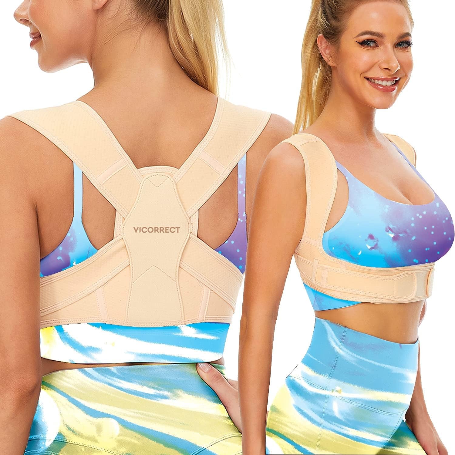 Correttore Di Postura, Regolabile Postura Correttore Schiena per Supporto Schiena, Collo E Spalle, Cintura Dorale Da Donna per Alleviare Il Dolore Al Collo, Spalle E Parte Superiore Della Schiena S/M