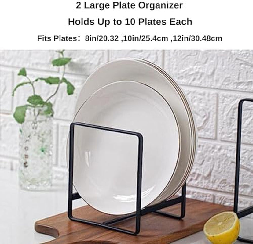 Porta Piatti Organizer per Piatti, Confezione Da 2, Rack Verticale per Scolapiatti in Metallo, per Bancone Della Cucina, 16,3 X 11,4 X 20,1 Cm, Nero