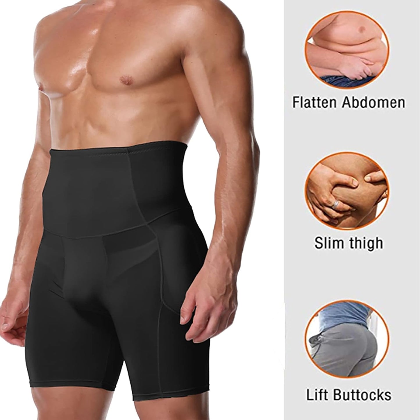 Mutande Da Uomo a Vita Alta, per Sollevamento Pistoni, a Compressione, Shapewear