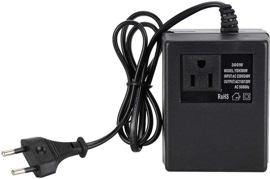 Adattatore per Presa Di Corrente, Riduttore Di Tensione Convertitore Di Tensione Da 300 W 220 V a 110 V, per Dispositivi Elettrici Tipo, 50 Hz / 60 Hz(Eu Plug)
