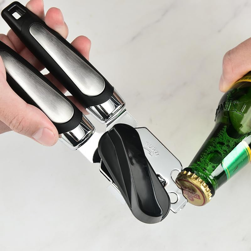 Apriscatole Di Alta Qualità, Apriscatole, Apriscatole Manuale, Apriscatole per Anziani Con Manico Antiscivolo, Apribottiglie Multifunzione