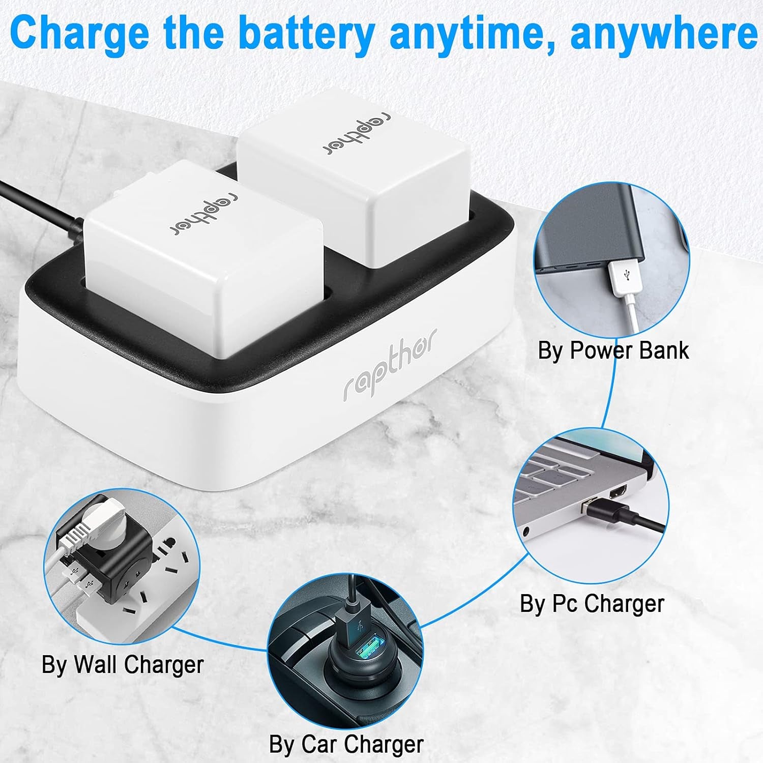 Batteria Ricaricabile Da 2560 Mah, Compatibile Con Batteria Di Ricambio Arlo Pro/Pro 2, 7,4 V, Con Stazione Di Ricarica per Arlo Pro/Pro 2 Camera- VMA4400 (2 Pack+Charger)